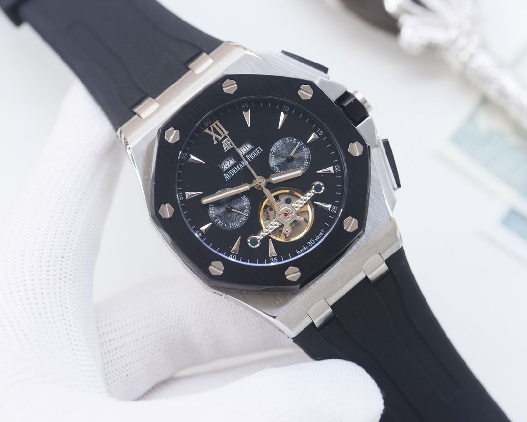 AP オーデマ ピゲ Audemars Piguet?【メンズ機械式腕時計】45mm スチールケース＆天然ゴムバンド - 自動巻きムーブメント搭載｜本日限定特価｜新品未使用
