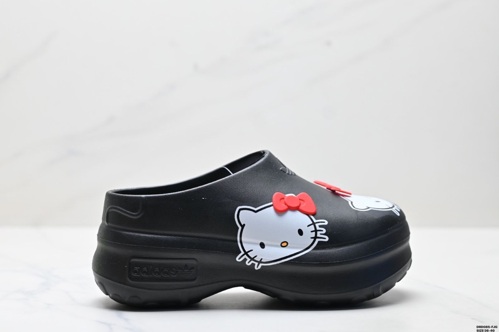 【今日特価】ハイソールミュールクッションシューズ Hello Kitty キャットヘッドスリッパ ライトブルー 女子用 ハイトアップ ハーフスリッパ クローズドトゥー ビーチサンダル
