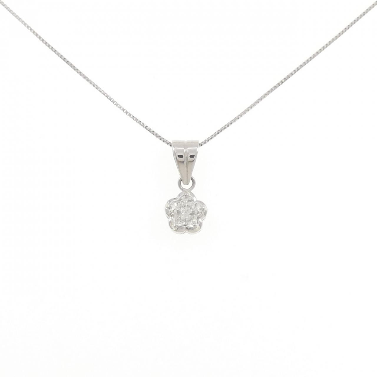 PT900/PT850 フラワー ダイヤモンド ネックレス 0.33CT
