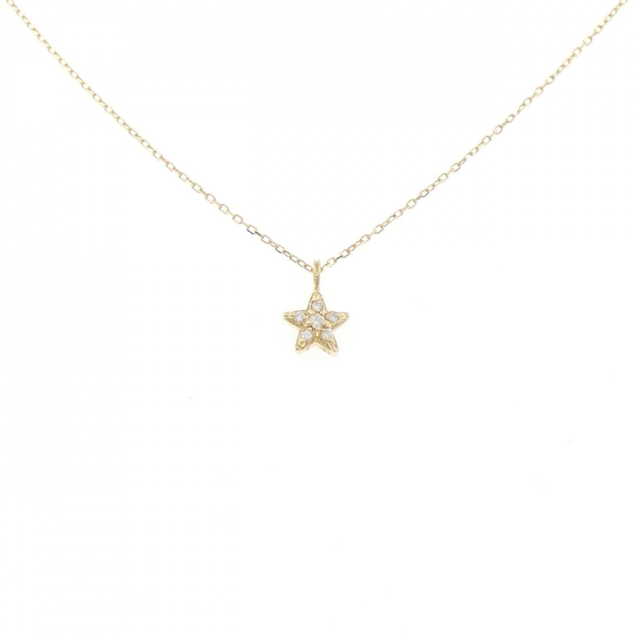 K18YG スター ダイヤモンド ネックレス 0.03CT
