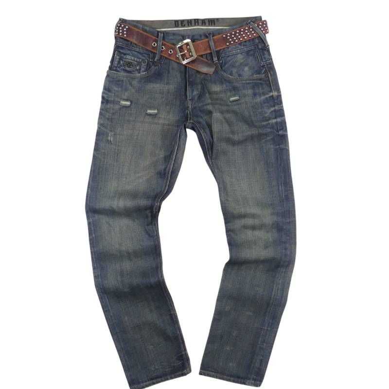 デンハム ユーズド加工スリムフィットデニムパンツ 31インチ デンハム 