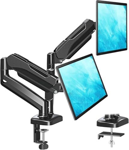 MOUNTUP モニターアーム デュアル 液晶ディスプレイアーム 2画面 13?32インチ対応 耐荷重2?8kg クランプ グロメット式 VESA対応 75x75mm 100×100mm ケーブル収納t 1c6d4a45