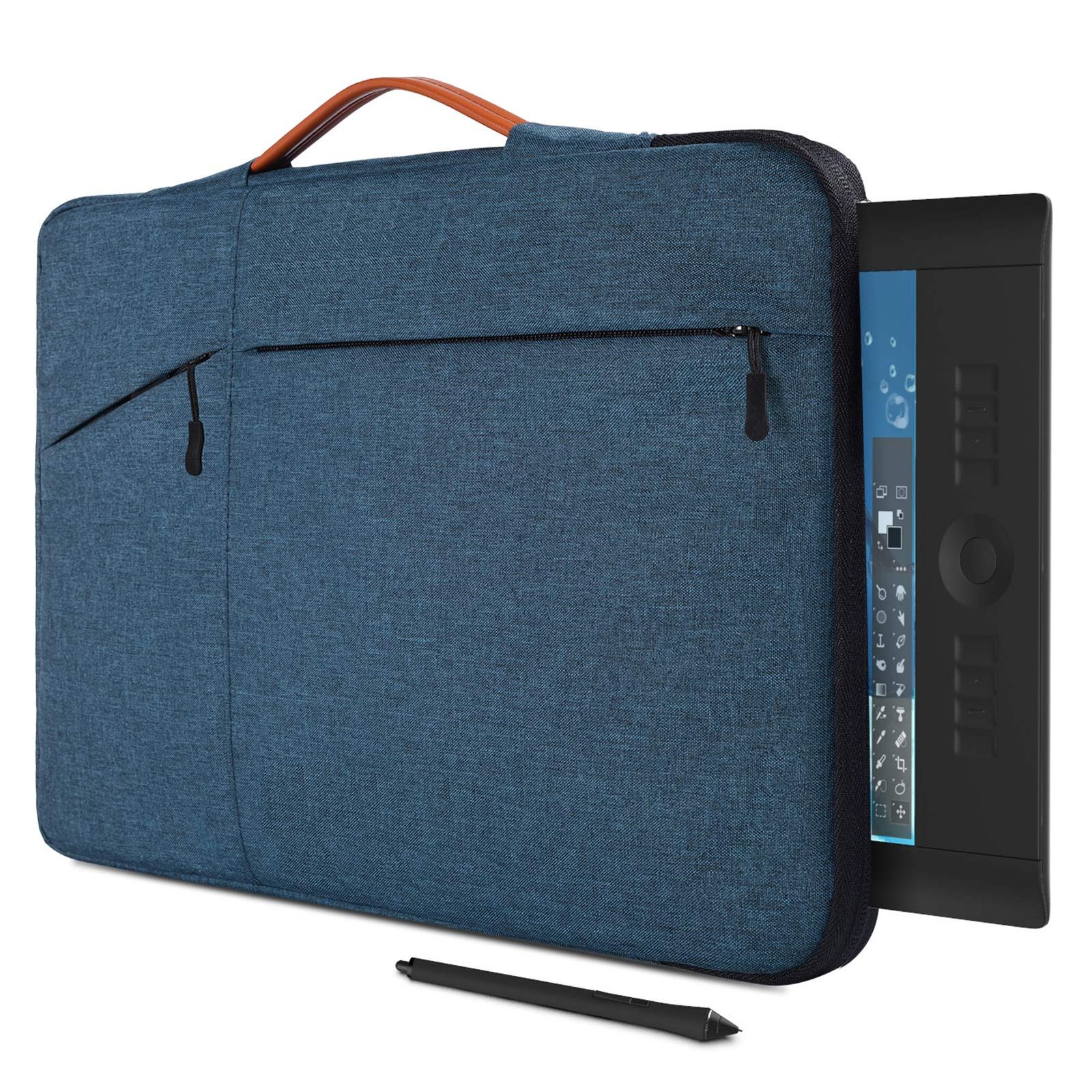 Wacom Cintiq Pro 16/Cintiq 16 Huion KAMVAS Pro 16 GAOMON PD1560 防水キャリータブレットバッグ用 (ブルー)