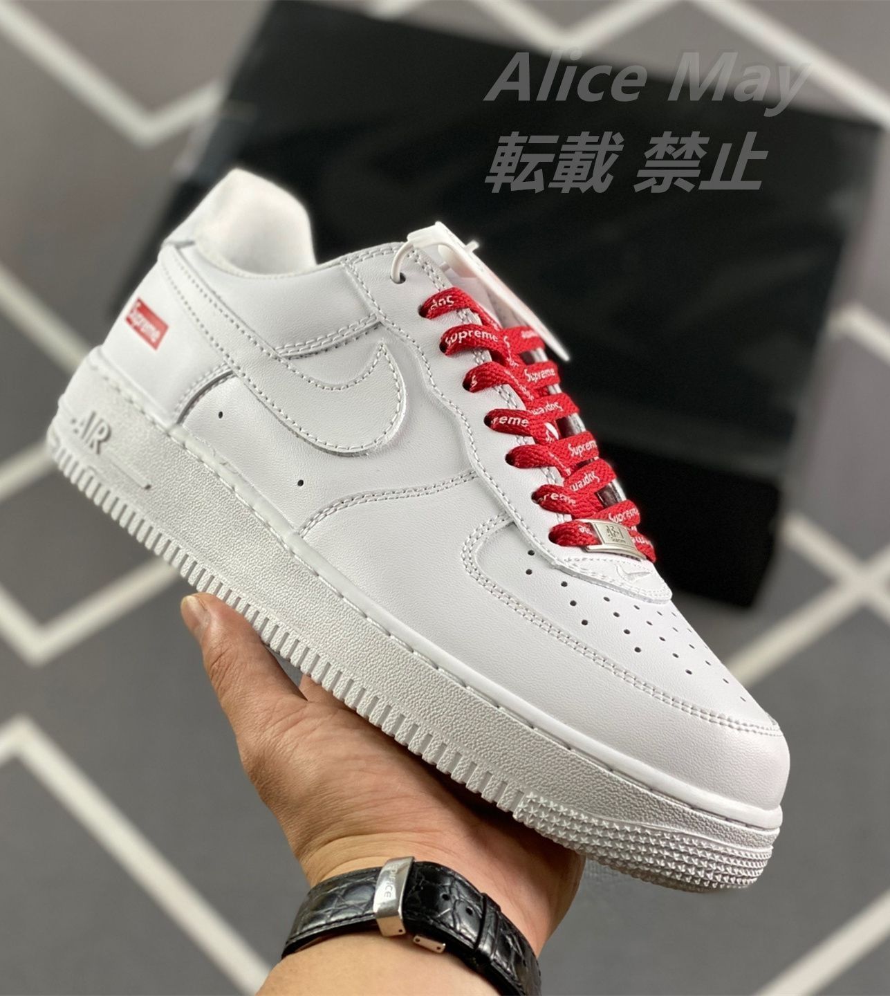 supreme x nike air force 1 low ナイキ カジュアルスニーカーホワイトレッド｜本日限定特価｜新品未使用