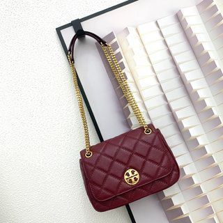 Tory Burch湯麗柏サイプレスチェーン小方形バッグ、リュックサック、手首バッグ、ポーチ、羊革ファッション菱格手提げショルダーバッグ