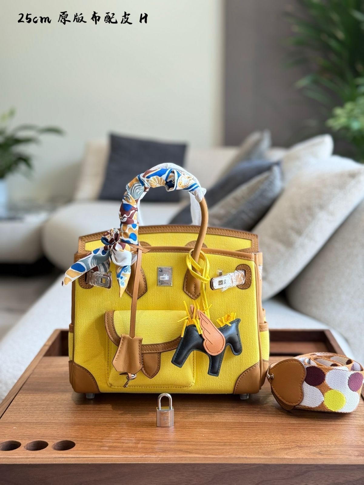 【今日特価】Hermes Birkin25 Cargo25 シルバークラスプ キャンバスミックス レモンイエロー