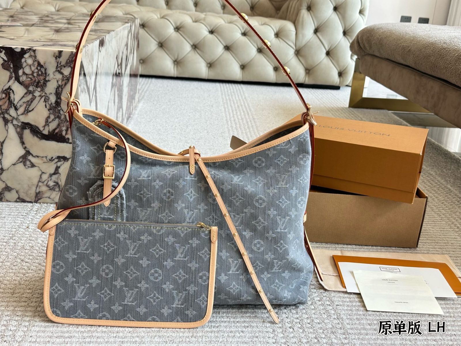 【今日特価】Louis Vuitton 24C Denim Carryall MM デニム キャリオール ミドルサイズ