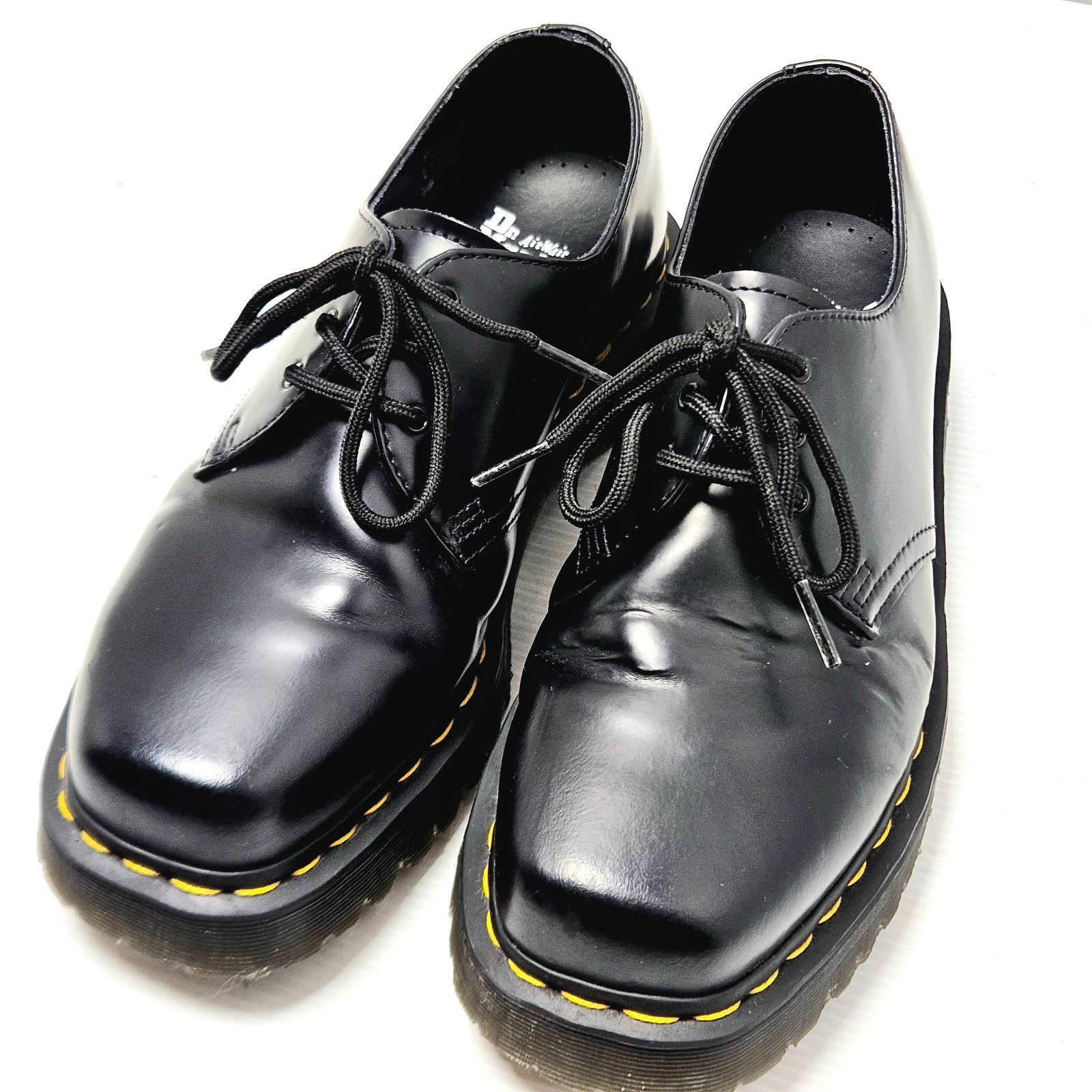 【美品】Dr.Martens 1461 BEX SQUARE 3ホールシューズ UK7 26cm 厚底 ブラック