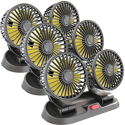 E-FINDS 扇風機 車載扇風機 車用扇風機 車用 360度回転 5枚羽根 USB 12v 24v仕様 ダブルフ 熱対策 電動ファン 低騒音 風速風量調節可能 小型扇風機 車内 シガー 循環 省エネ暑さ対策 車中泊 蒸れる 暑い 汗 涼しい 357d3c71