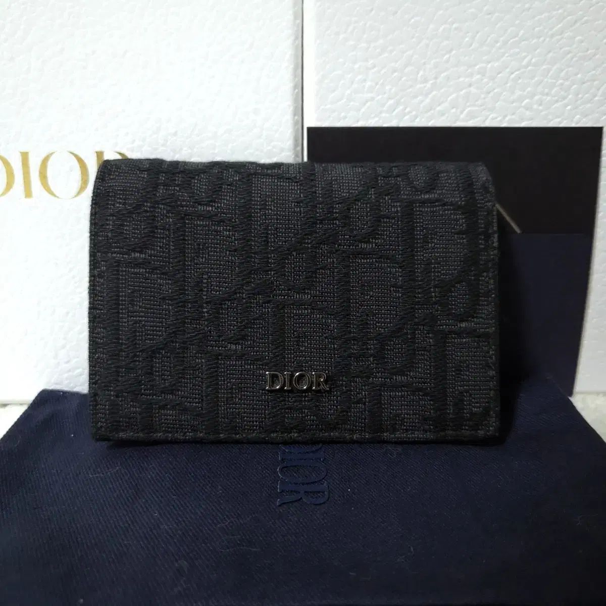 新品級/フルセット Dior ディオール オブリーク ビーズ ビジネス カードウォレット