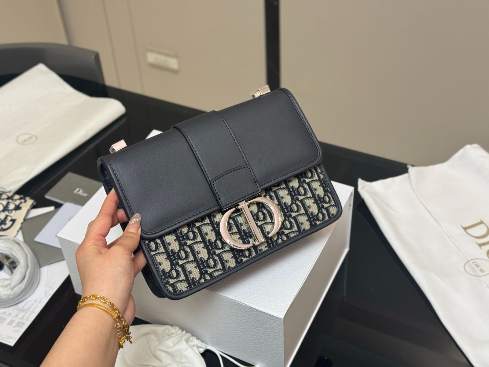 【今日特価】Dior Montaigne 30 オールドフラワー ハンドバッグ