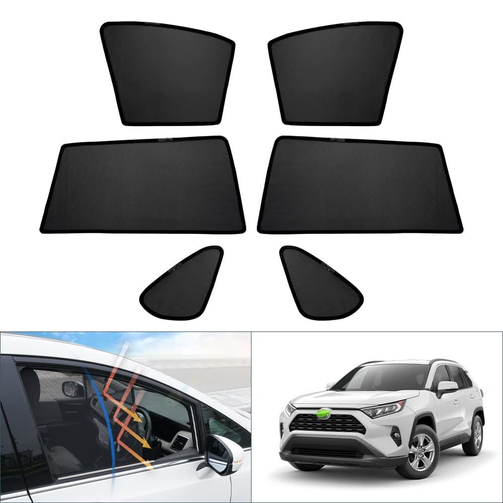 CARTIST RAV4 50系 メッシュカーテン サンシェード H31.4-2025 5代目 遮光カーテン カーシェード UVカット マグネット式 簡単着脱 遮光 断熱 インテリア 日よけ 車種専用 (RAV4 50, ブラック)ts 98ef5ebc