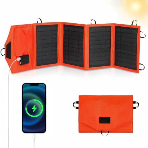 KIYIWIN（キーウィン）ソーラーチャージャー ソーラー充電器 小型ソーラーパネル 太陽光 充電器 ポータブルソーラーパネル 携帯太陽光発電パネル 折り畳み式 防水携帯充電器 2USBポート スマホ充電 防災 緊急用 地震 災害時 アウトド 1476e846