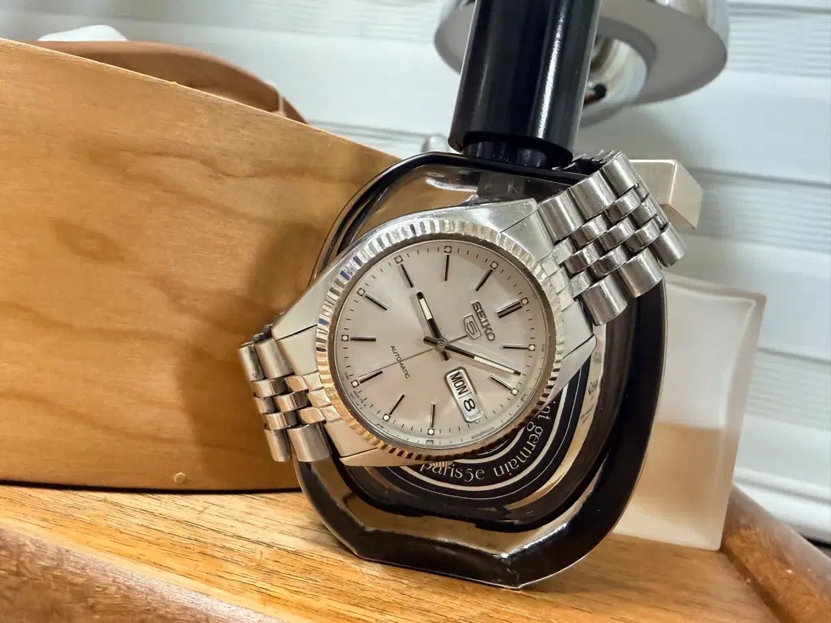 SEIKO5 セイコー5 SNXJ89 状態良し (最近オーバ完了) シルバー ブレス
