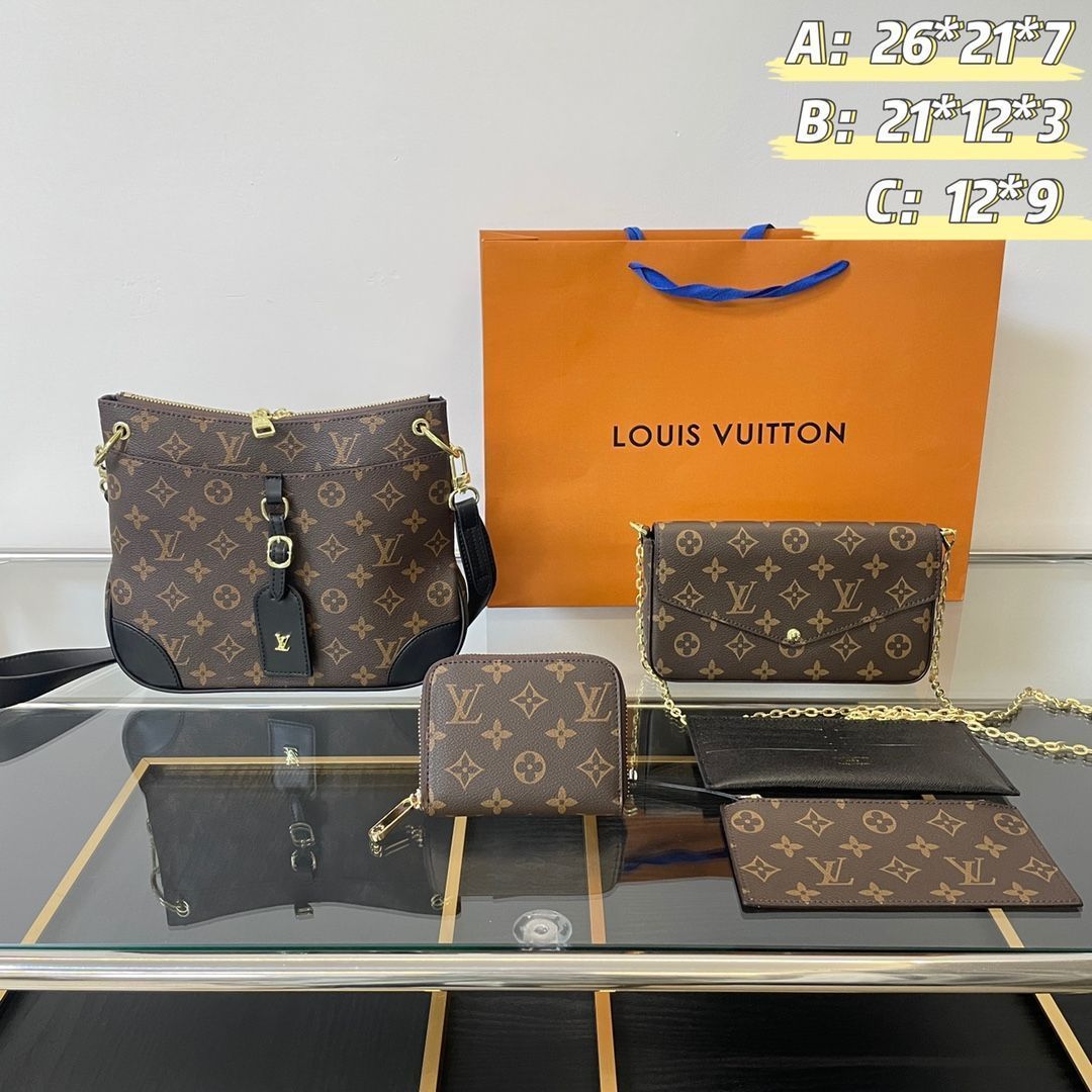 [本日特価] TOP New 高品質3点セット - Lv ブラッククロワッサンバッグ + 3点チェーンバッグセット + 財布 本日限定特別割引！ [本日特価|新品未使用品]