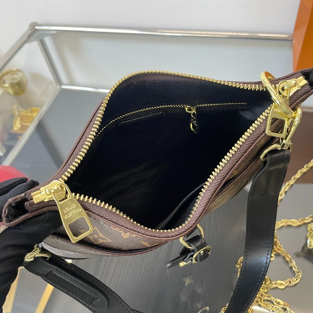[本日特価] TOP New 高品質3点セット - Lv ブラッククロワッサンバッグ + 3点チェーンバッグセット + 財布 本日限定特別割引！ [本日特価|新品未使用品]