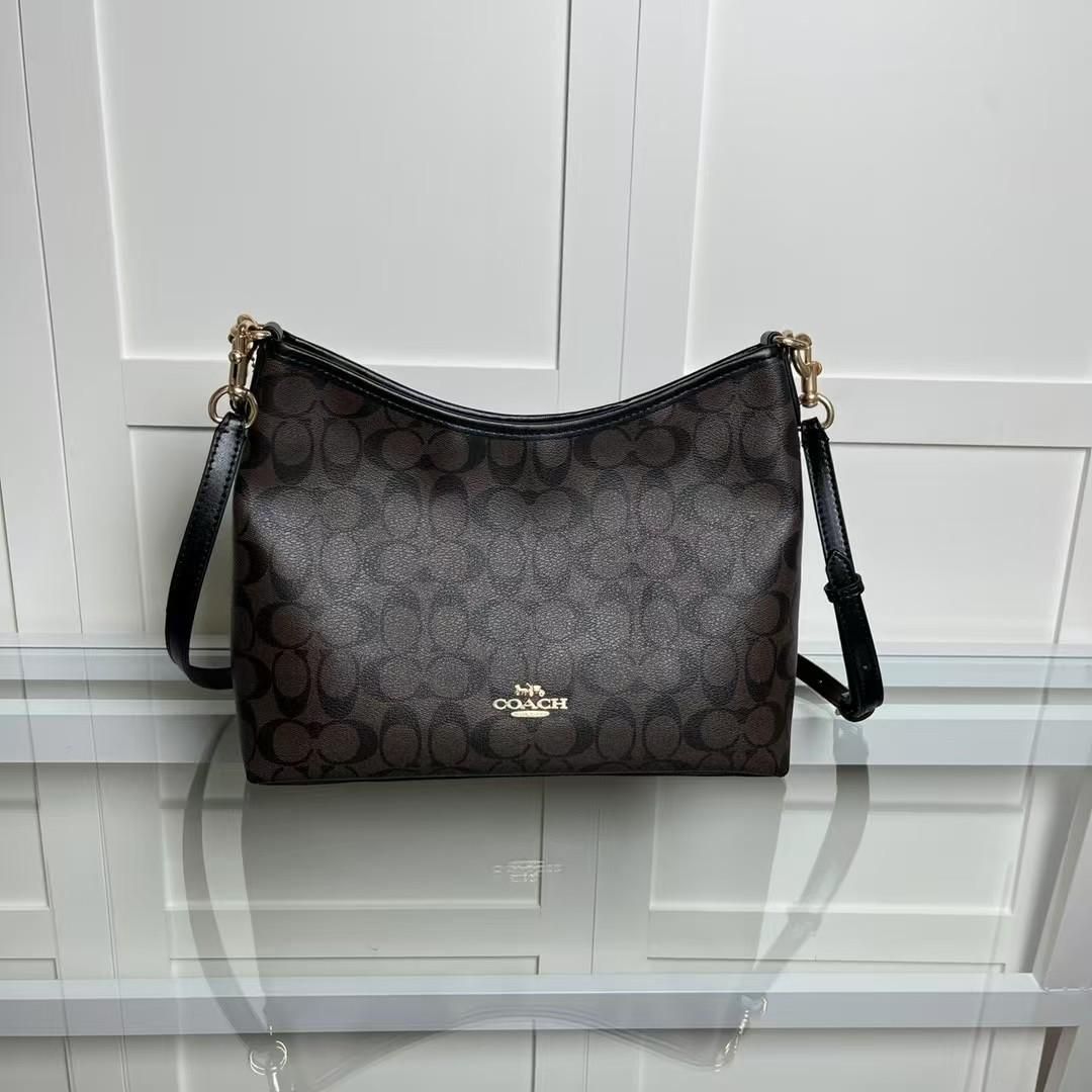 新品未使用 COACH コーチ ショルダーバック シグネチャー ダークブラウン