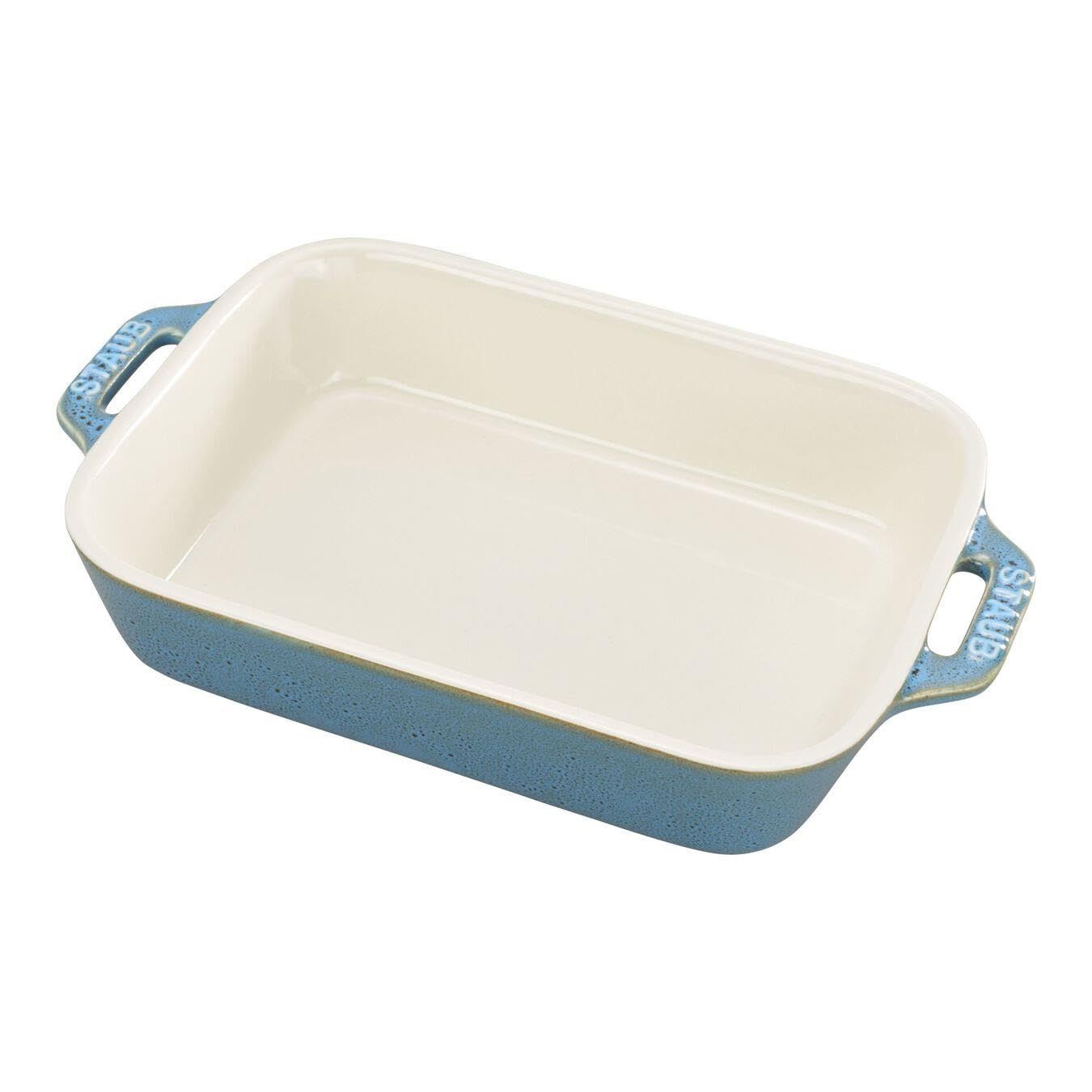 staub ストウブ 「 レクタンギュラー ディッシュ ターコイズ 20×16cm 」 セラミック グラタン皿 キッシュ 耐熱 オーブン 電子レンジ対応 【日本正規販売品】 Vintage Color Dish 40511-868ma 179a2072