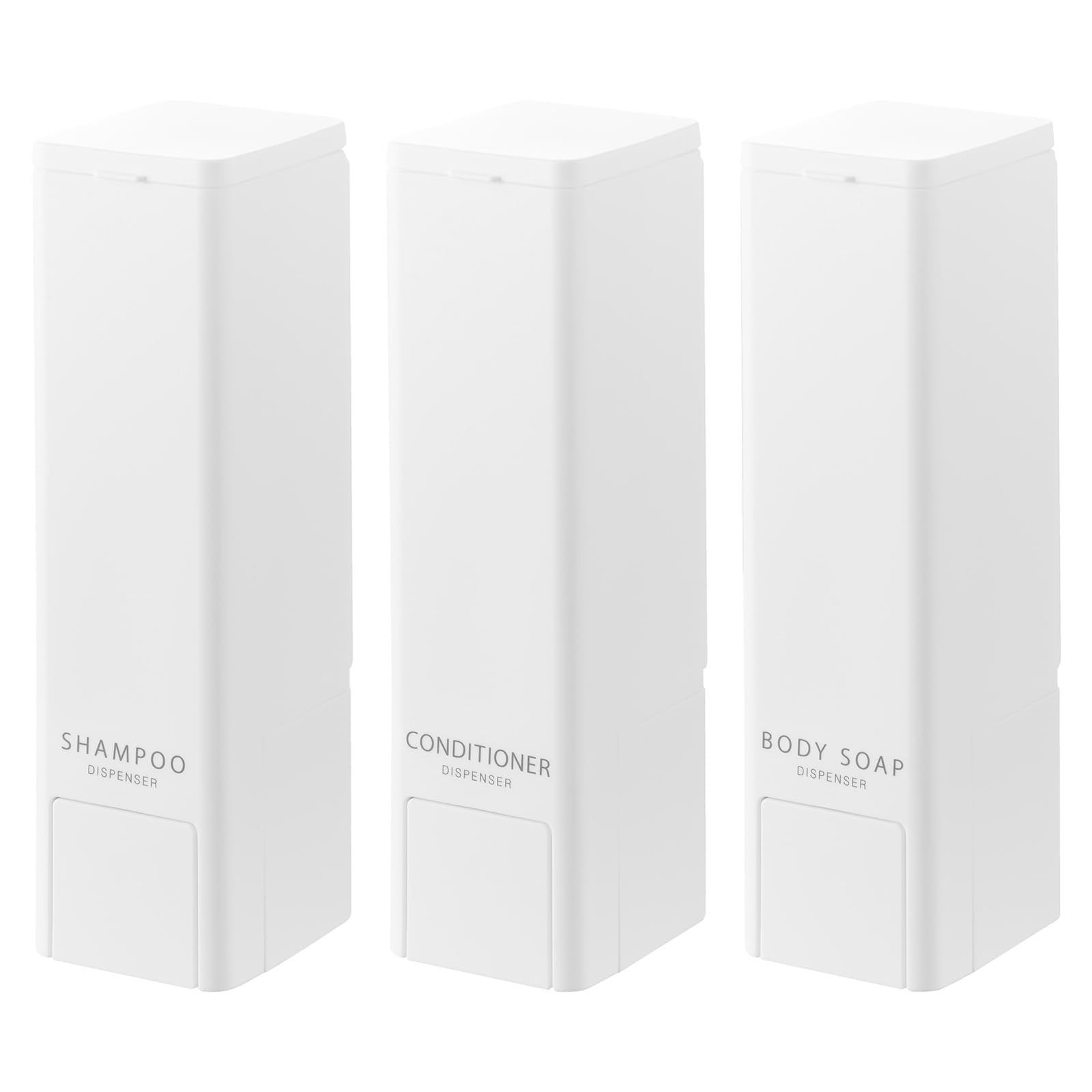 山崎実業(Yamazaki) 下から出る マグネットディスペンサー 【3本セット】 タワー tower 片手でプッシュ 浮かせる収納 詰め替えボトル シャンプー コンディショナー ボディソープ ホワイト 10290 10292 10294ma 3673a239
