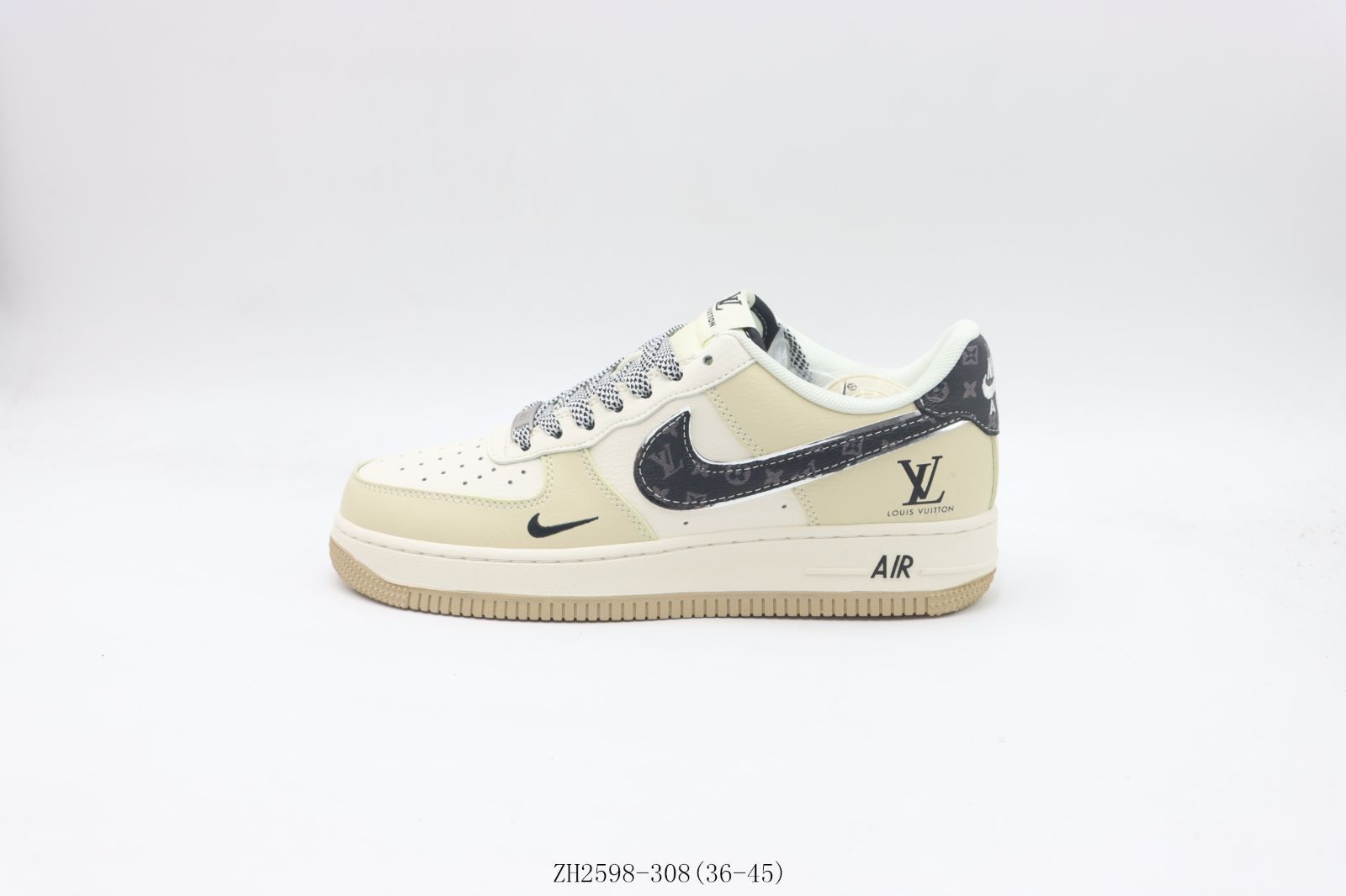 【今日特価】NIKE ナイキ エアフォースローカットスケートシューズ カーキブラックルイ VuittonZH2598-308
