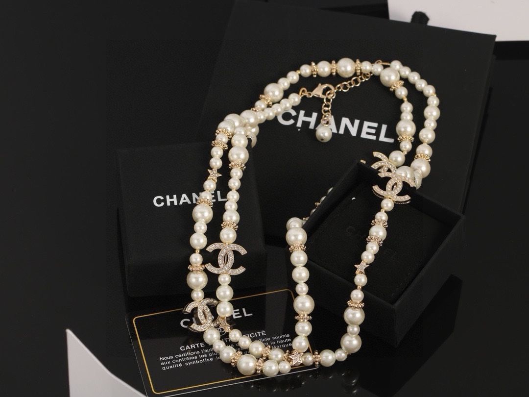 【今日特価】Chanel シャネル ダブル C パールネックレス 最新デザイン