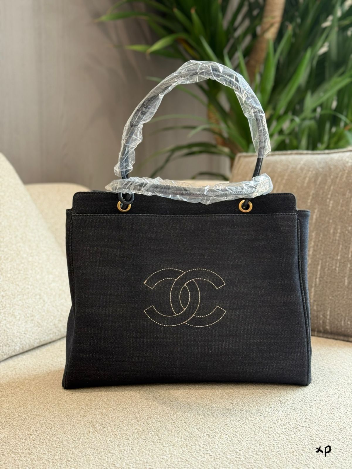 【今日特価】Vintage Chanel ヴィンテージシャネル デニムショッピングバッグ-WTO輸入