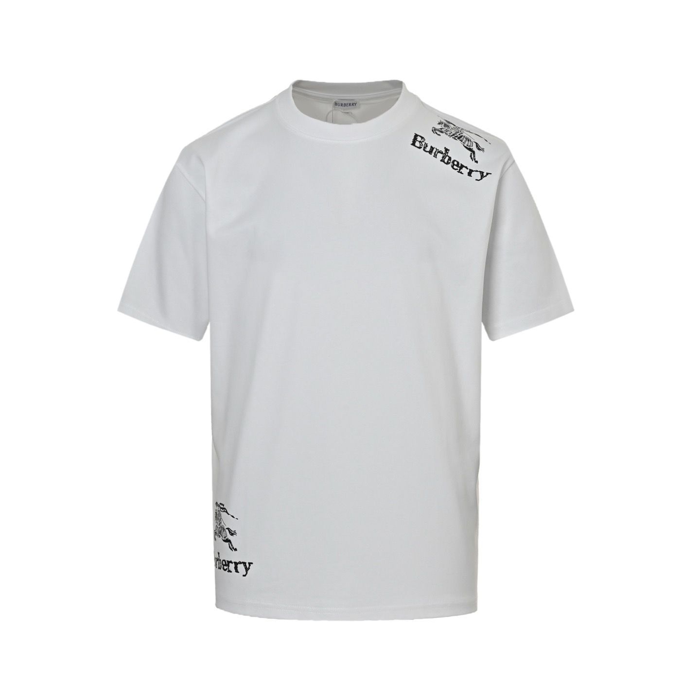【今日特価】Burberry 25ss 肩と裾にウォーホースプリントの T シャツ