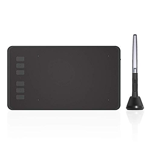 HUIONペンタブ Android6.0以上、OTG対応可携帯と接続可能 充電不要ペン8192レベル筆圧感知 、6つのエキスプレスキー OSU用超薄型 作業領域：6.3