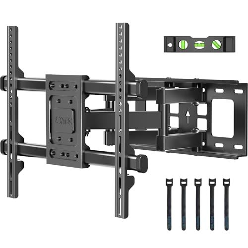 R★BONTEC テレビ壁掛け金具 32-75インチ 大型耐荷重60kg 対応 VESA600x400mm 可動・チルト＆スイベル機能付き tv壁掛け金具 デュアルアーム式 フルモーションテレビかべかけ金具 21a72e0b