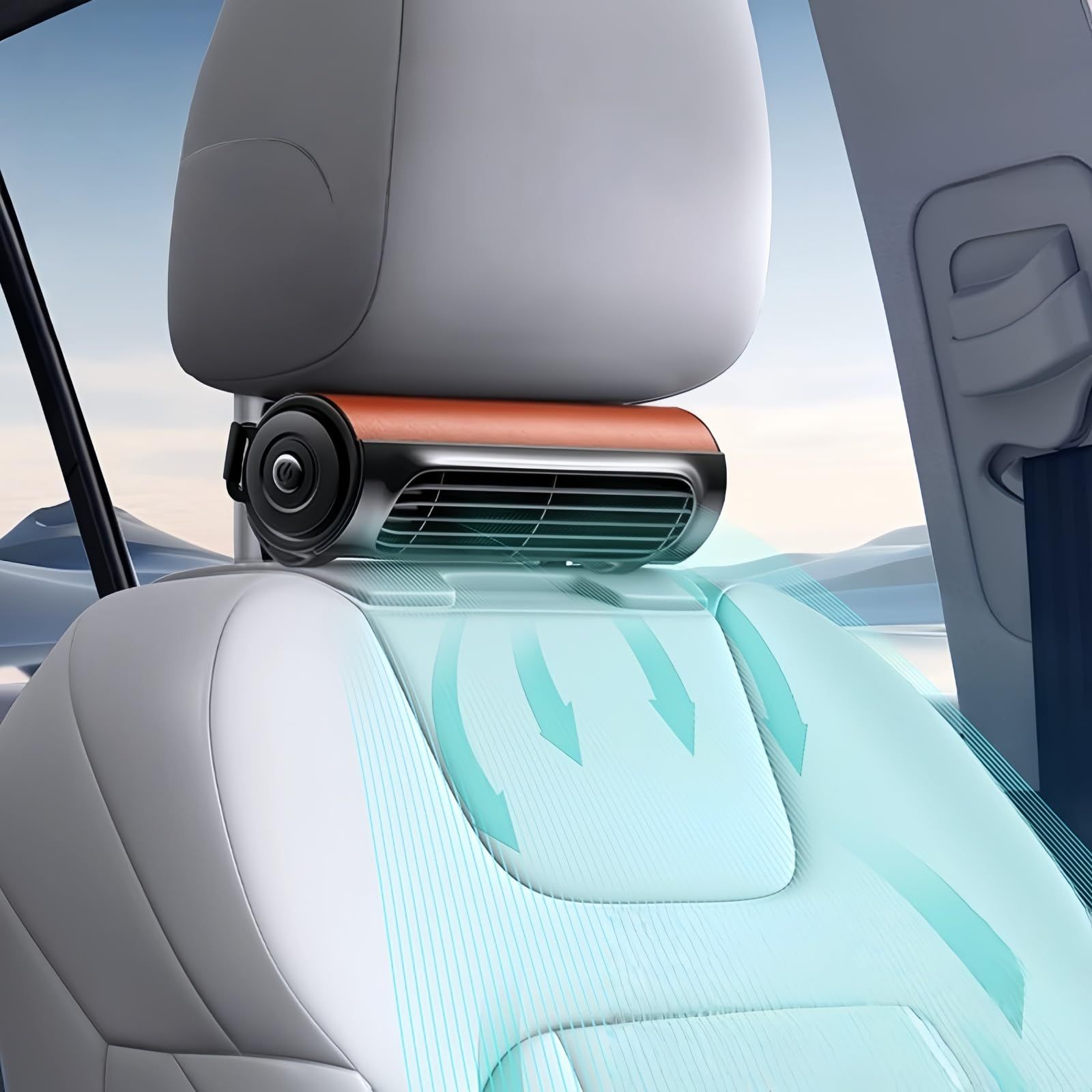 【2026年夏に新規上場】AUSTYLCO 車扇風機 車載扇風機 座席ファン ヘッドレスト ヘッドレストファン 車内USB扇風機 カーUSBファン 車用ラジエーター 3段階風量 小型 空気循環 夏対策 5V ブラウンas 81ed7524