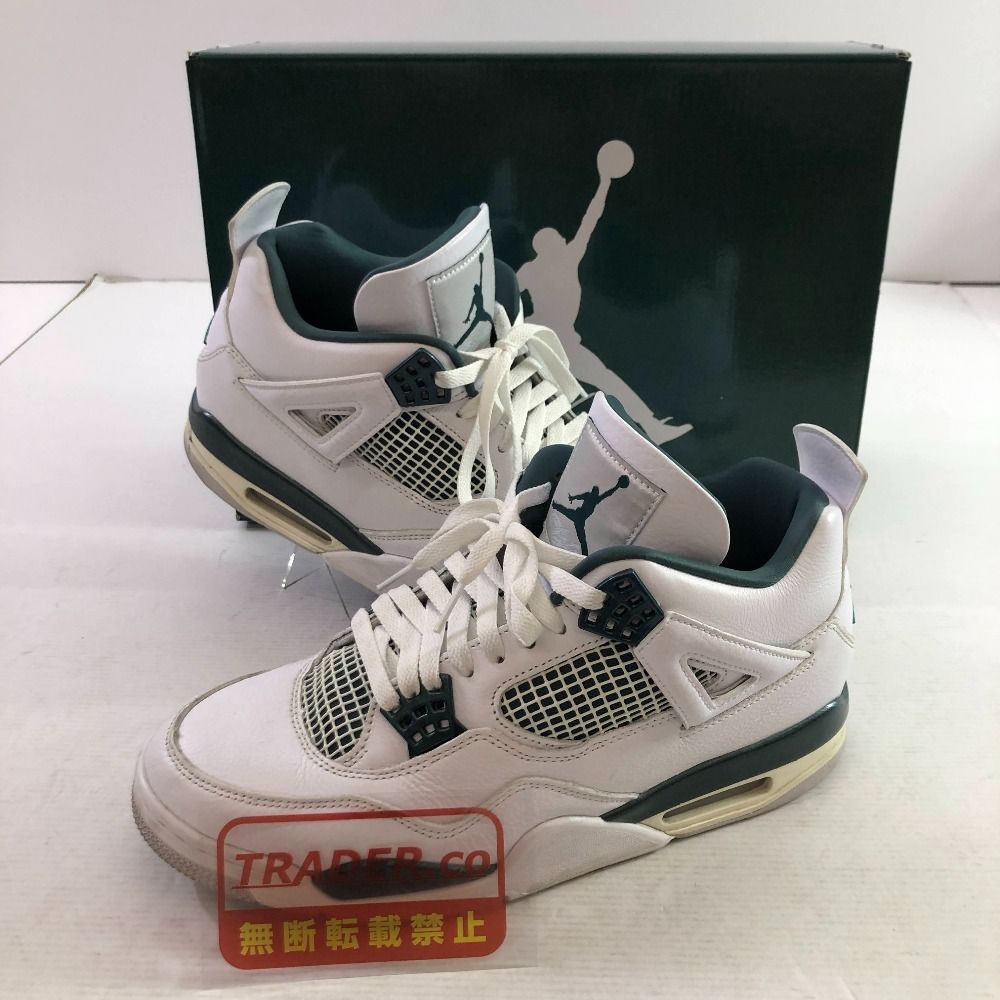 04w7008∞※【中古】 NIKE AIR JORDAN 4 RETRO ナイキ エア ジョーダン 4 レトロ FQ8138-103 ホワイト/オキシダイズド グリーン-ホワイト 28cm スニーカー 【八王子店】