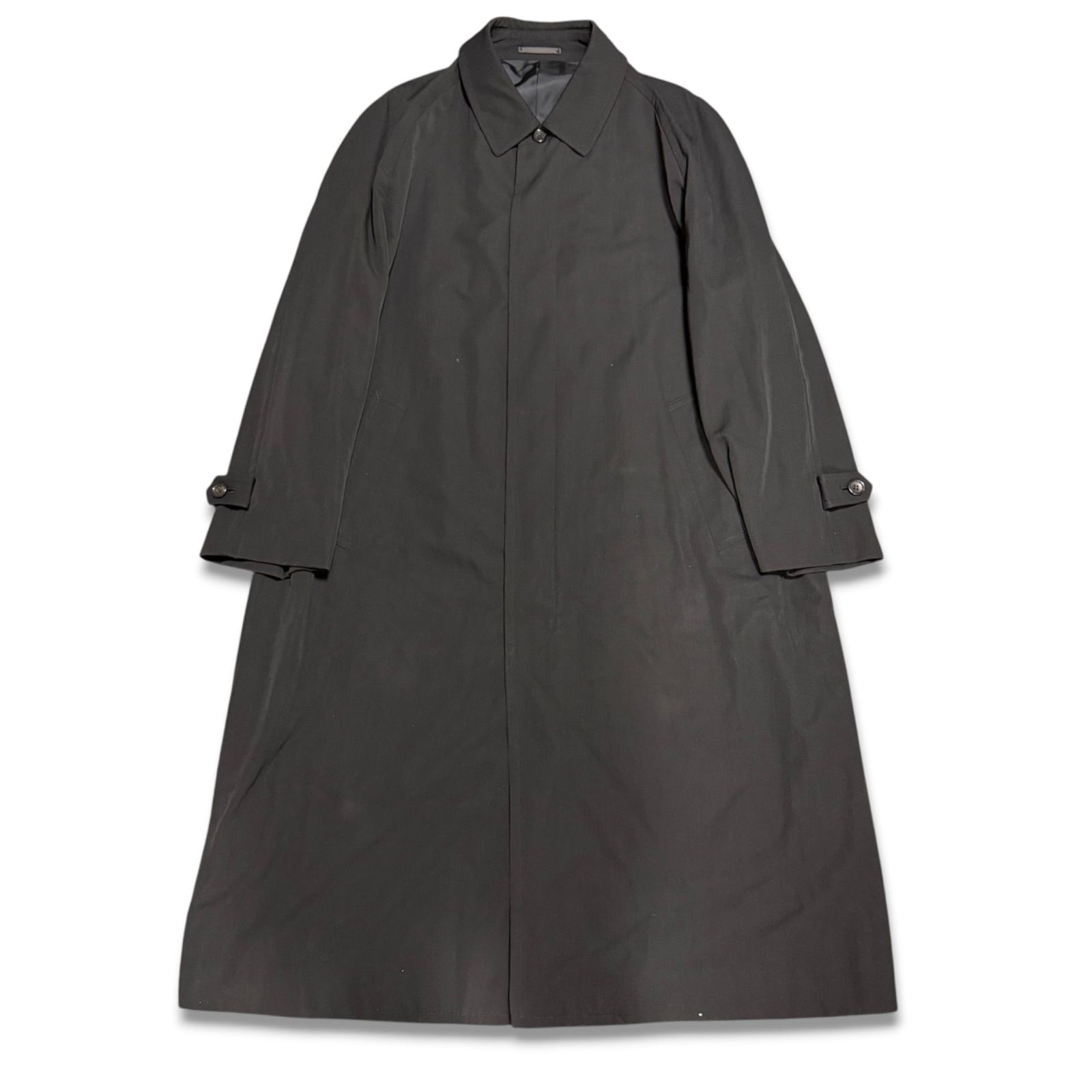 COMME des GARCONS HOMME コムデギャルソンオム　AD表記なし　80s ウールギャバ　ステンカラーコート　ブラック　メンズ　アーカイブ　ヴィンテージ　サイズM