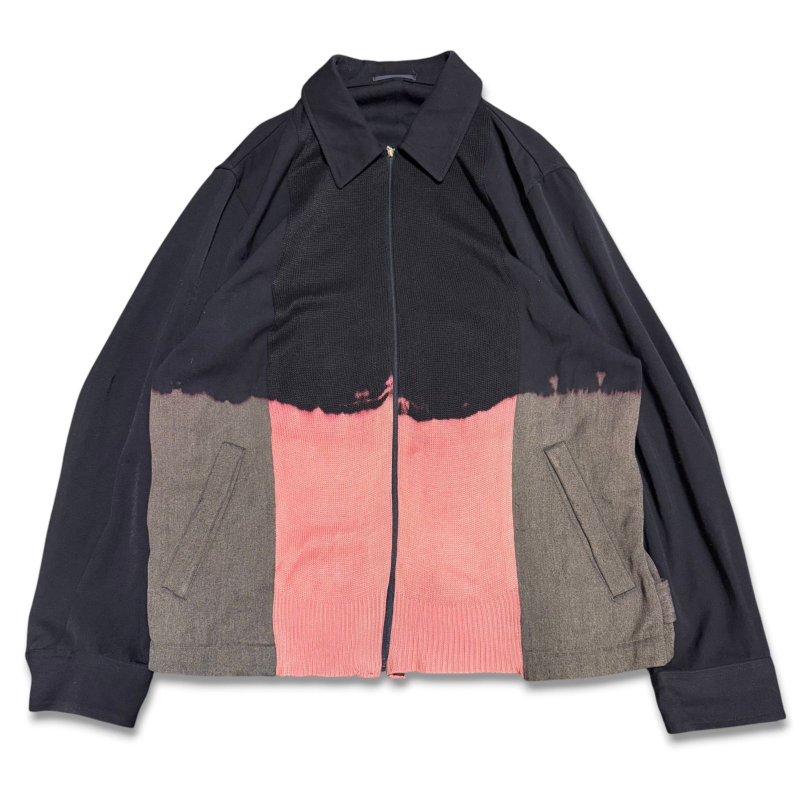 【超希少】COMME des GARCONS HOMME PLUS コムデギャルソンオムプリュス　93AW　脱色期　ニット切替ブルゾン　ジャケット　アーカイブ　ヴィンテージ