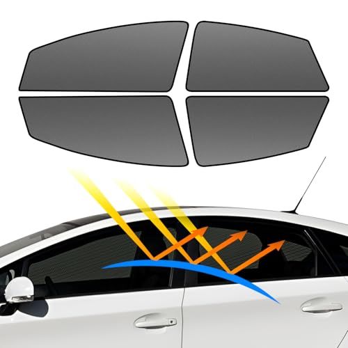 BLUESEATEC トヨタ プリウス 30系 マグネット式 メッシュカーテン 着脱簡単 サンシェード H21.5-H27.12 PRIUS 30 車種専用設計 虫除け 折り畳み式 日除け 収納袋付きフ ロントサイド用 2列目サイド用 4枚t c2a25161