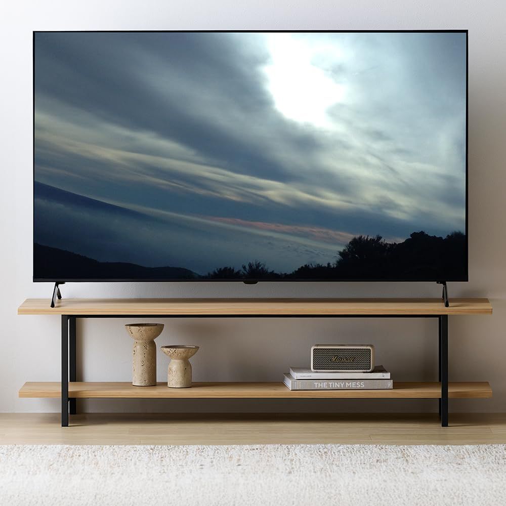 R◆アイリスオーヤマ スペパ テレビ台 ローボード おしゃれ 北欧 スリム 収納 AＶボード HAB-1200 ナチュラル/ブラック 【HIROBIROシリーズ】 a8f3f3d6