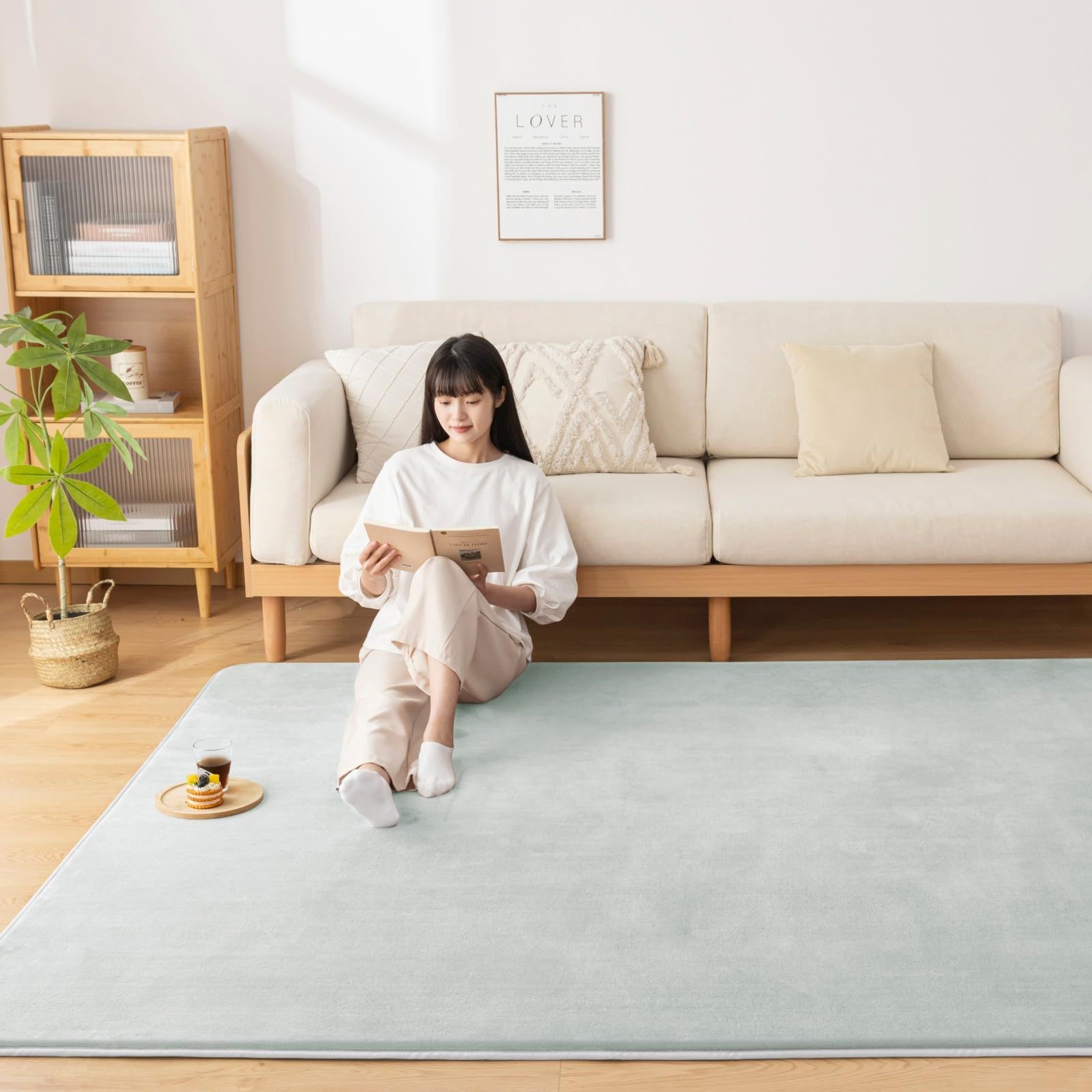 Softime カーペット ラグ 低反発 ラグマット 厚手 15mm 絨毯 防音 185×185cm 約2畳 滑り止め付 防ダニ 抗菌 防臭 地毯 オールシーズン快適 床暖房 ホットカーペット対応 じゅうたん リビングマット 無地・グレー★m 03eb6ebf