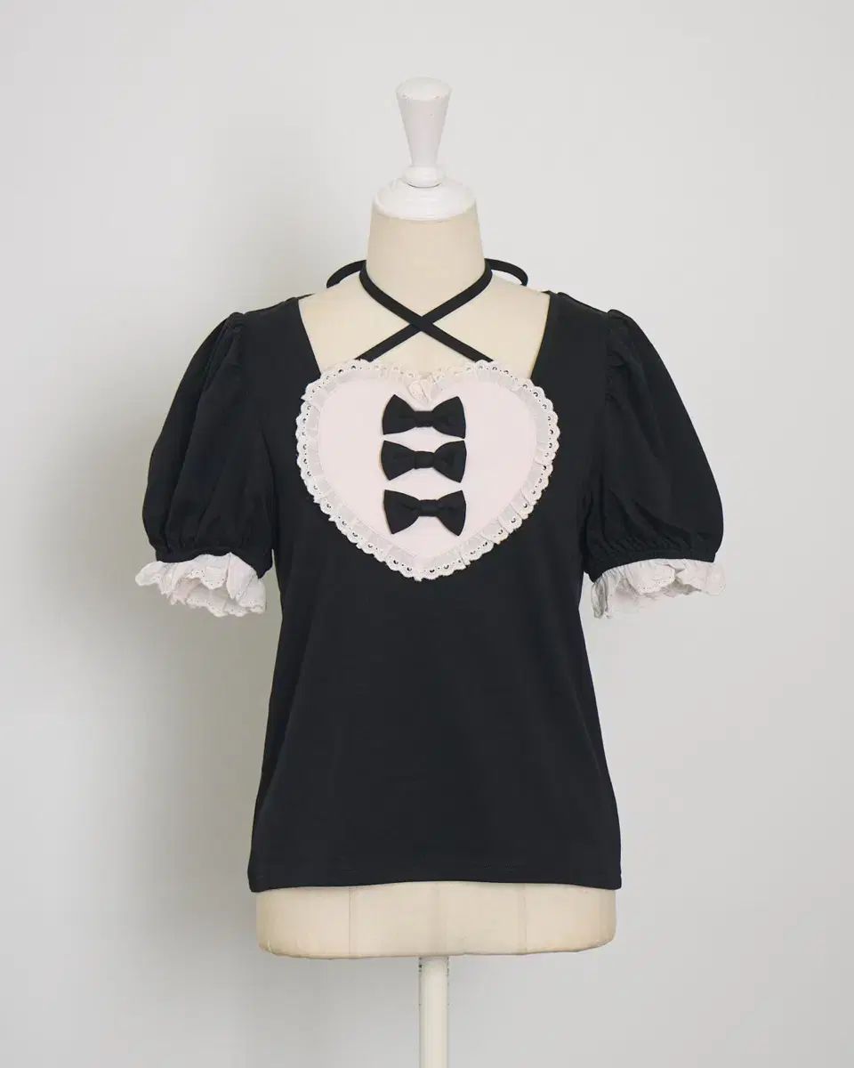 Pium ピウム ハート パフ スリーブ Tシャツ