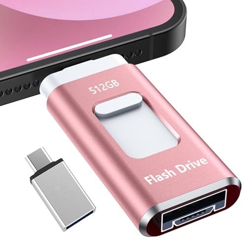 【専用アプリ不要 アルバム整理簡単】Phone用USBメモリ 4in1 USBメモリ512GB phone用外付けメモリ 高速USB3.0 タイプc usbメモリー IOS/Android/PC/Macに対応 phone兼用 バックアップ ア f651a2fe