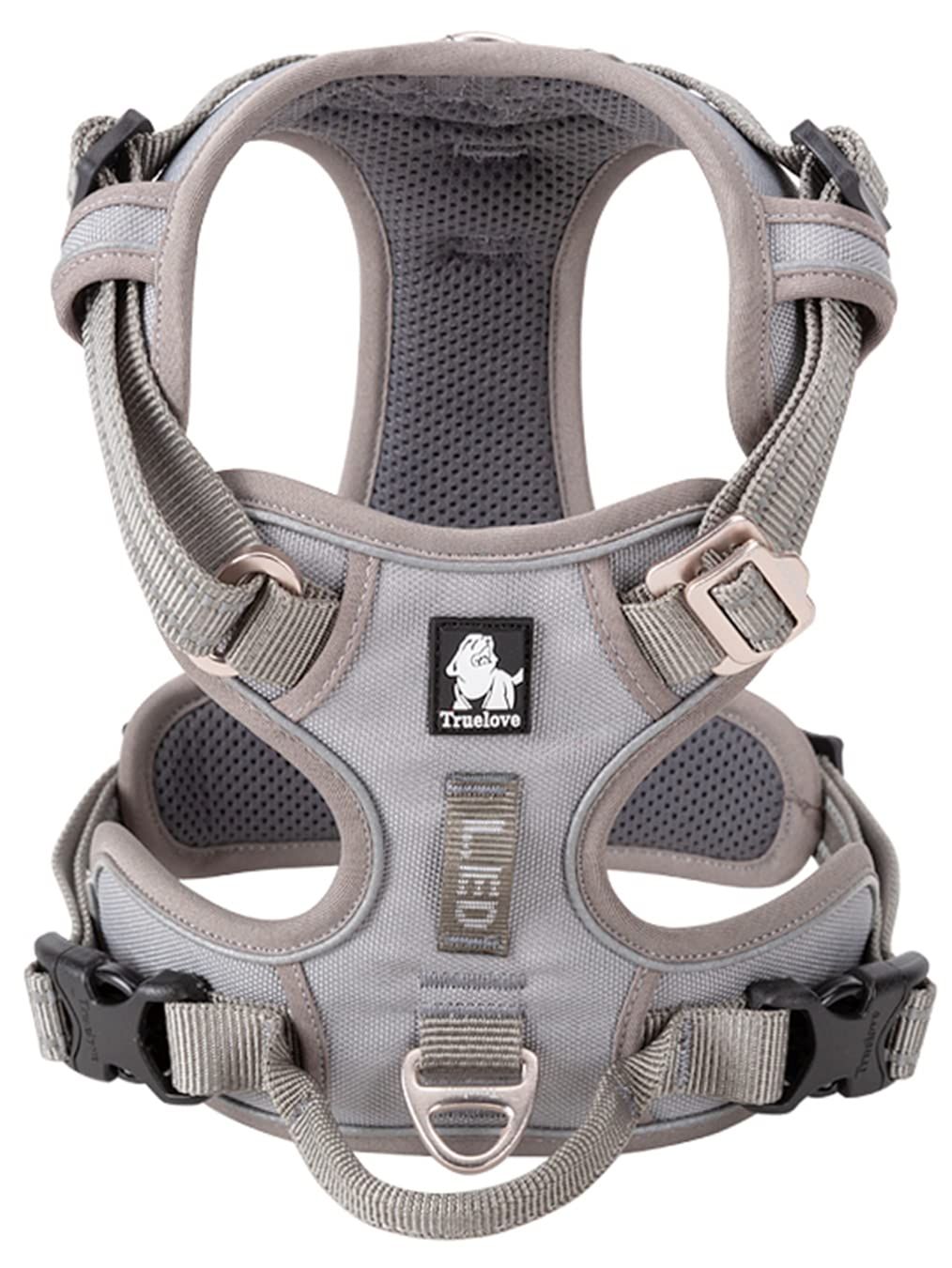 新品 cocomall 2020新型 犬用ハーネス 犬用胴輪 ドッグ ペット用品 ハーネス 3M反射材料 訓練 ナイロン製 小型犬、中型犬、大型犬に向け 通気性 調節可能 (L グレー)