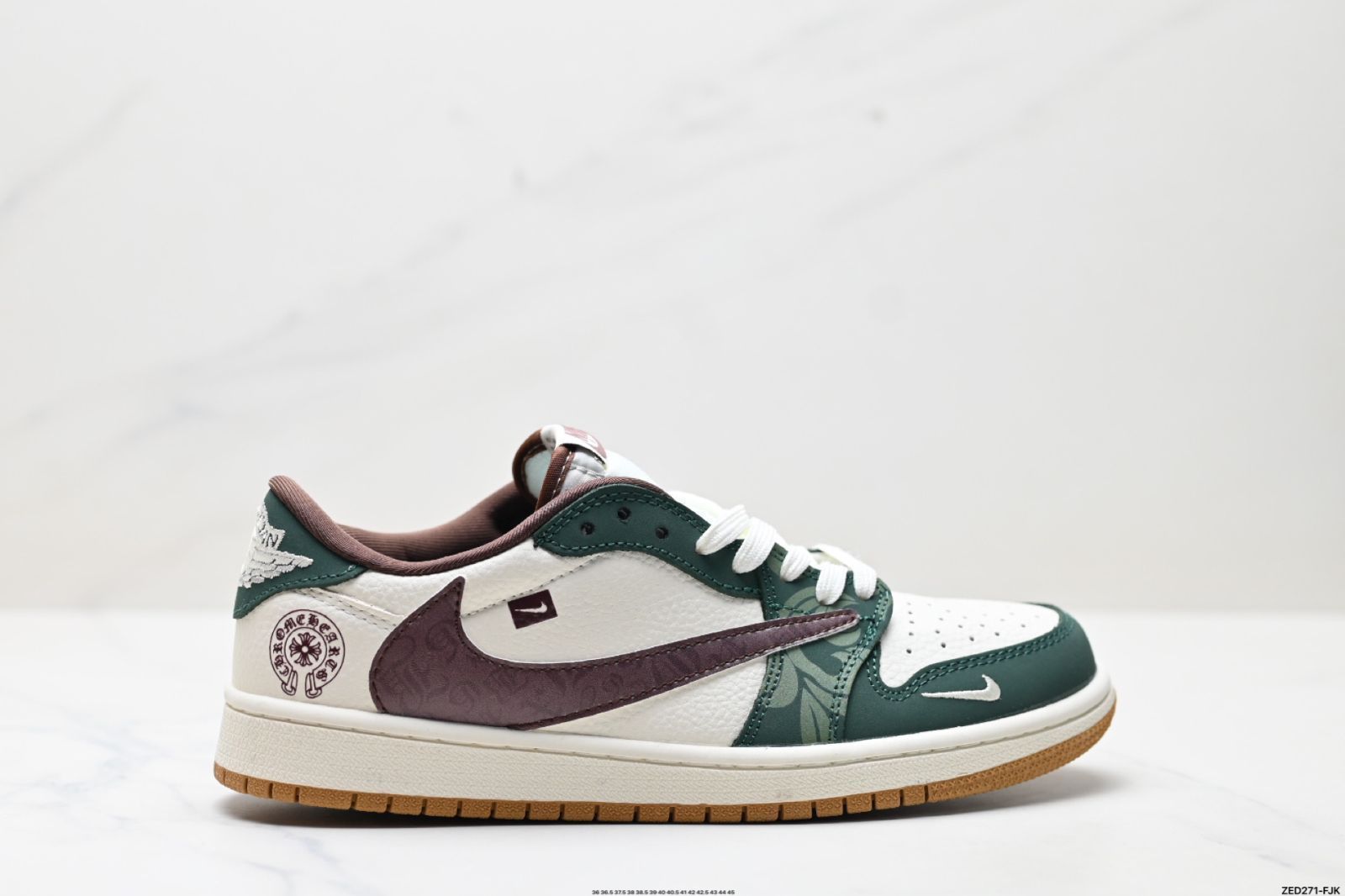 「トラヴィス・スコット x エア ジョーダン 1」Reverse Mocha AJ1 TS ライトニング コラボ レバースフック ロートップ カルチャーバスケットボールシューズ