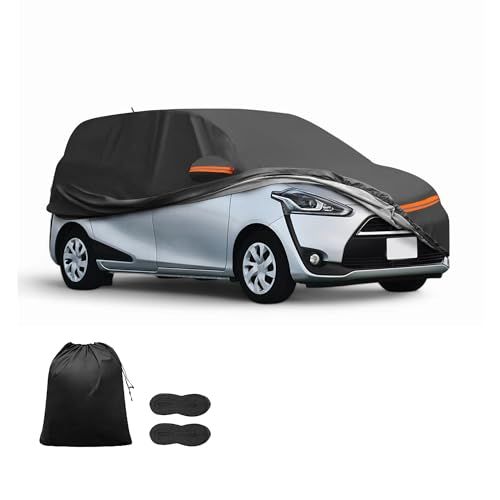 X AUTOHAUX 【トヨタ シエンタSIENTA 10系用】車ボディカバー 自動車カバー 新型100%防水生地&5層構造 軽量・女性でも楽々 裏起毛 塗装面保護 運転席ジッパー付き/ドア開閉可能/忘れ物をしても安心 耐強風 防風ロープ/収 5b248b8d