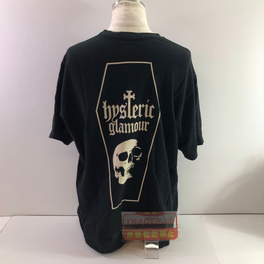 04w7012∞※【中古】 HYSTERIC GLAMOUR ヒステリックグラマー SKULL COFFIN Tシャツ 02253CT08 ブラック XL 綿 半袖 【八王子店】