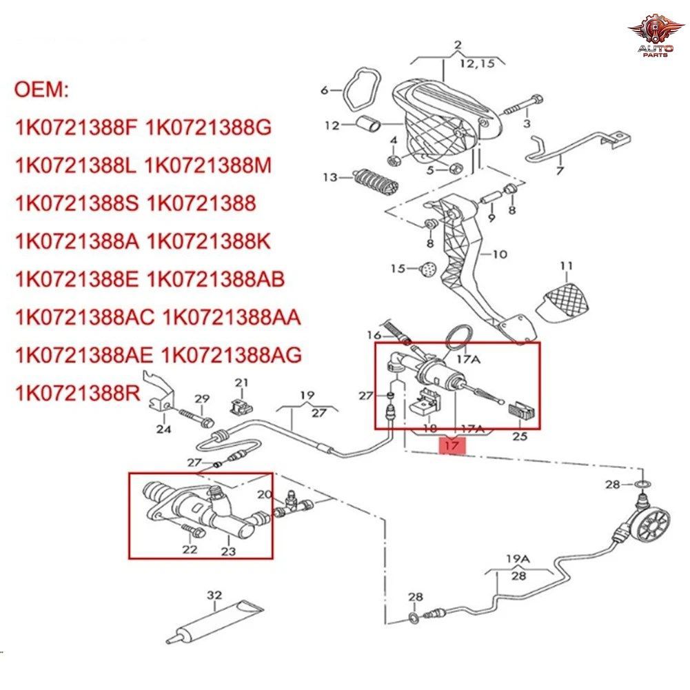クラッチスレーブシリンダー 1K0721388S 1K0721388AB 1K0721261 1K0721261A 1K0721261 1セット A3 ジェッタ パサート