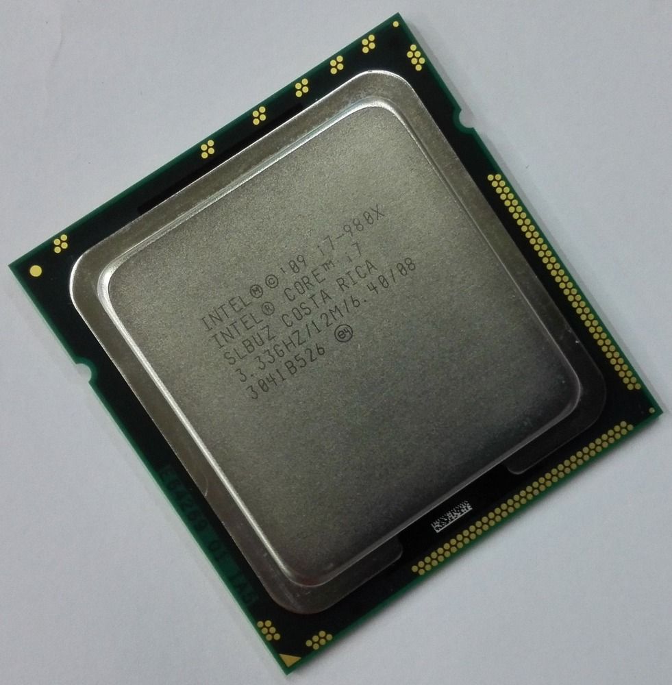 Intel Core i7-980X SLBUZ 6C 12T 3.333GHz to 3.6GHz Socket 1366 Gulftown 32NM 12MB 130W Mar 2010