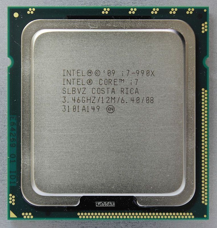 Intel Core i7-990X SLBVZ 6C 12T 3.466GHz to 3.733GHz Socket 1366 Gulftown 32NM 12MB 130W Feb