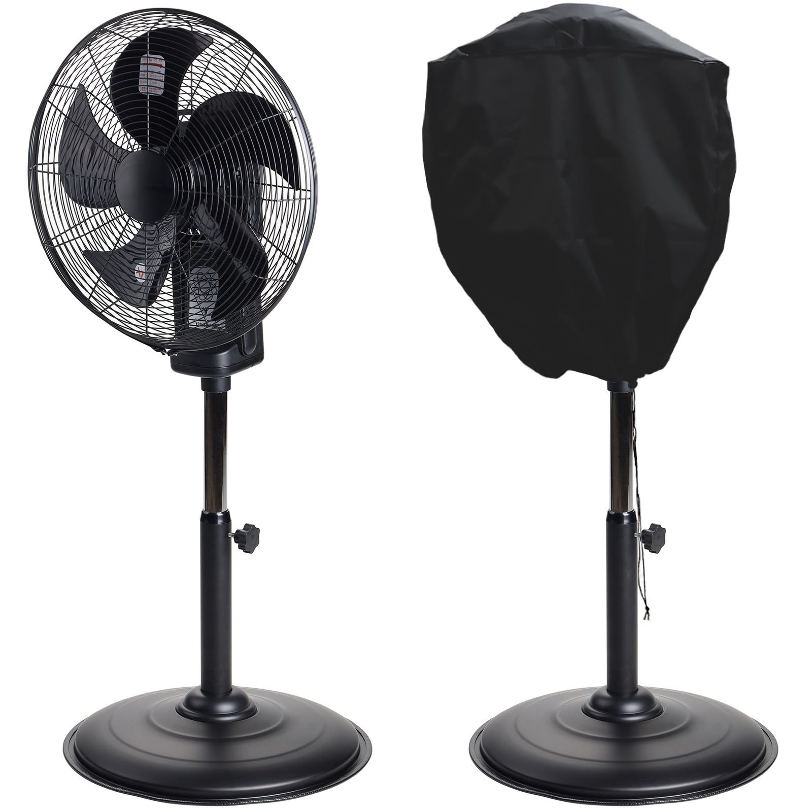 新品 【セット買い】山善(YAMAZEN) 業務用扇風機 大型 全閉式 45㎝ 風量3段階 AC電源 アルミ4枚羽根 HSE-Y45CA ブラック メーカー1年 ＋ 業務用 扇風機カバー 工場扇 収納カバー 45cm羽根用 ホコリよけ ほこり防止 防塵 汚れ防
