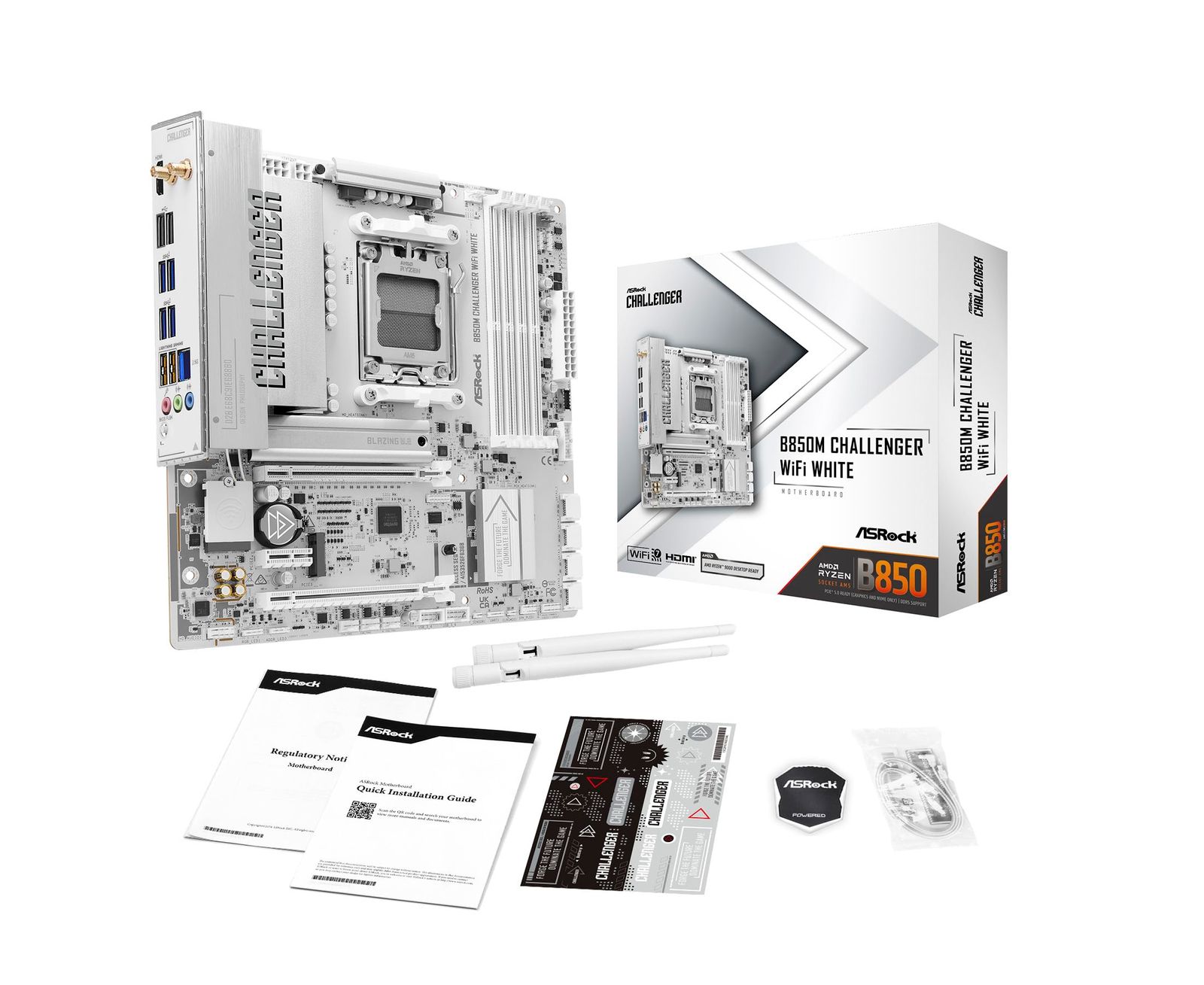 新品 ASRock マザーボード B850M Challenger WiFi White AMD Ryzen 9000/8000/7000 シリーズ CPU (Soket AM5) 対応 B850 DDR5 Micro-ATX マザーボード 【国内正規代理店品