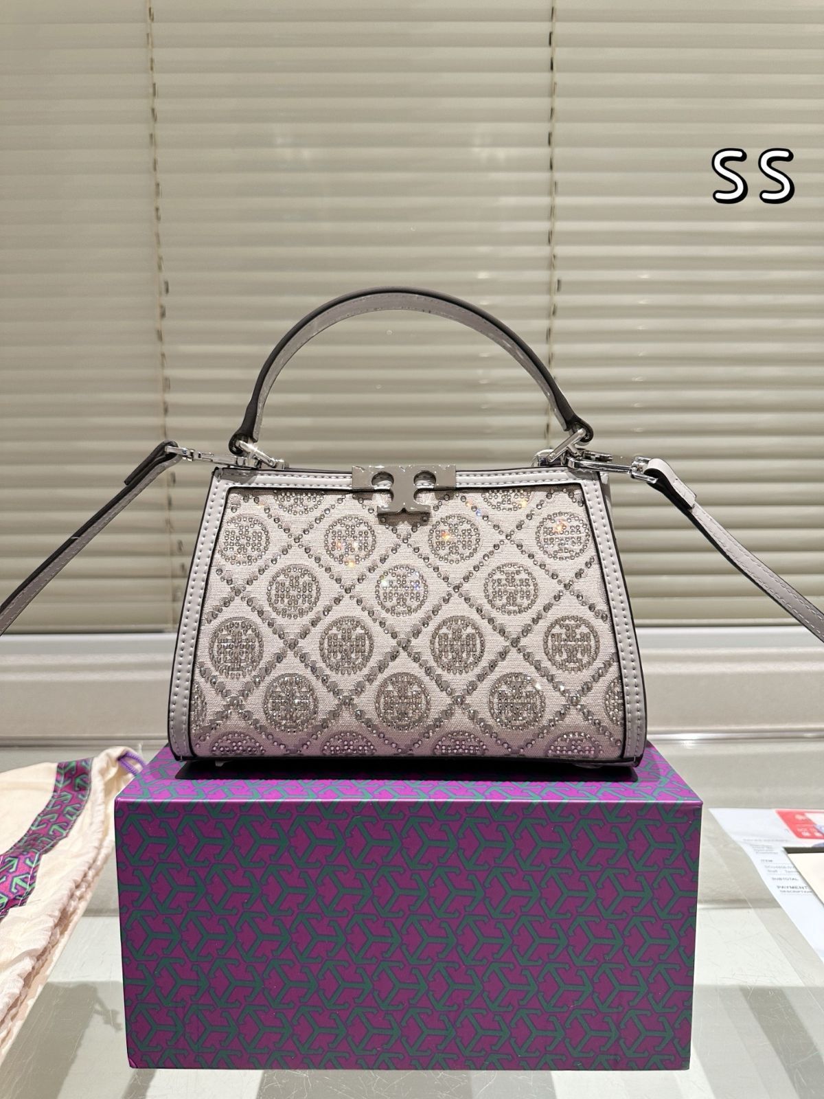 【今日特価】Tory Burch Eleanor Rhinestone Handbag - トーリーバーチ エレアノア ラインストーン ハンドバッグ-WTO輸入2