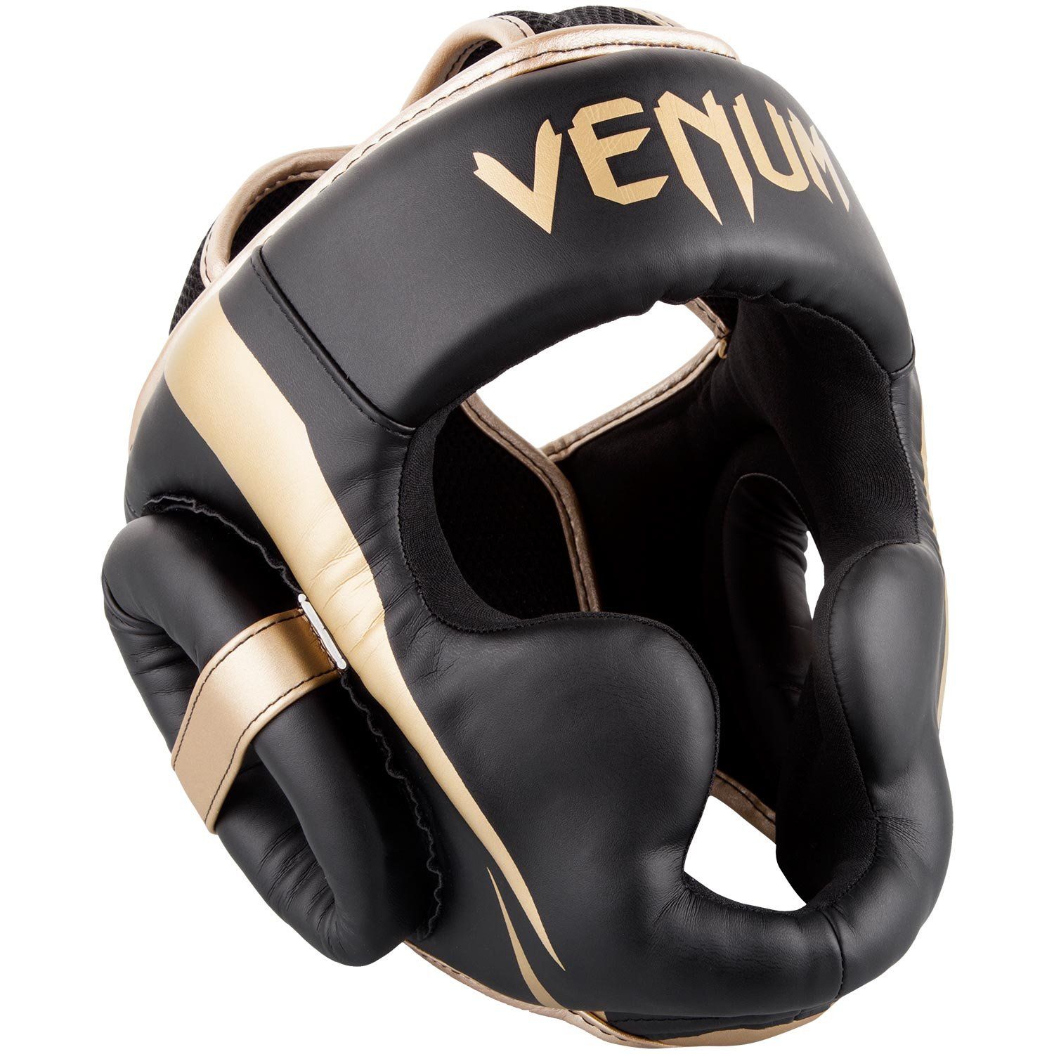 Venum Elite ヘッドギア - ブラック/ゴールド [黒い/金] [ほとんどの人に適合するワンサイズ]