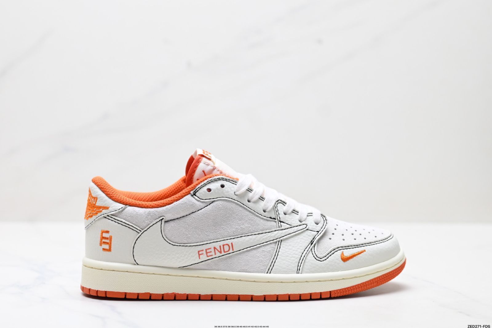 トラヴィス・スコット × エア ジョーダン 1 ロー AJ1 の TS フラッシュコラボレーション逆フック低トップカルチャーバスケットボールシューズ-MM輸入1